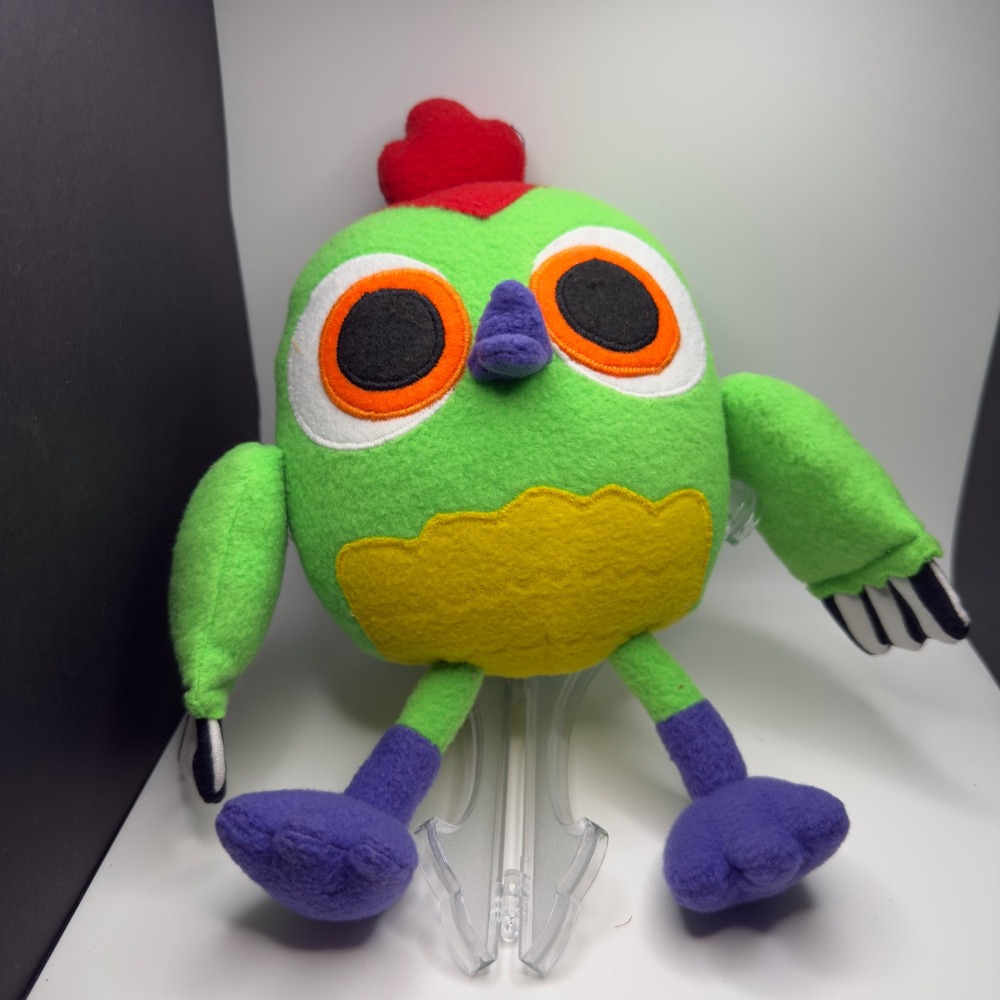Peck Peck woodpecker Hop Hop the OwlFleece Felt Toy Purple Feet Striped Wings - Picture 3 of 6
